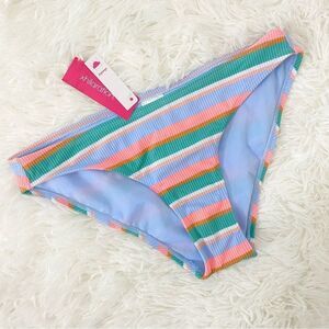 Multicolor Striped Cheeky Bikini Bottom